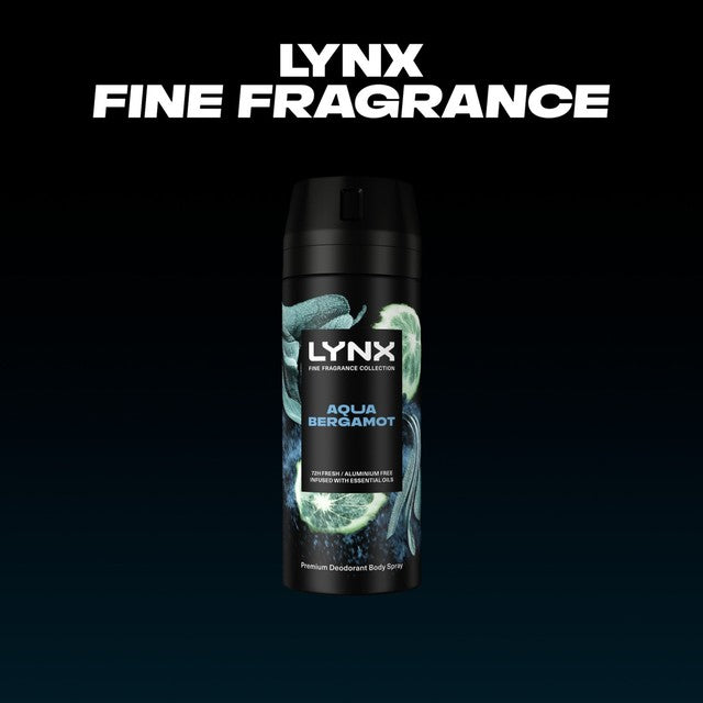 Lynx Aqua Bergamot Deodorant Body Spray 150ml, UK version