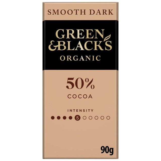 Green & Black's Smooth 50% dark chocolate bar 90g, UK version
