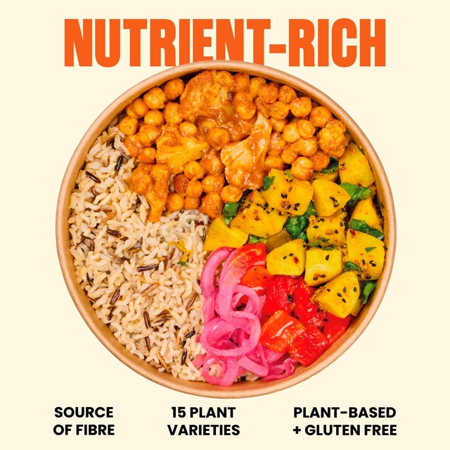Pollen + Grace Tikka chickpea and vegetable hot bowl 400g, imported from the UK