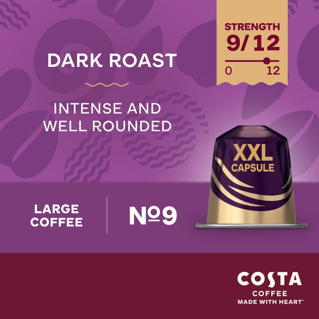 Costa Dark Roast XXL coffee capsules - British product