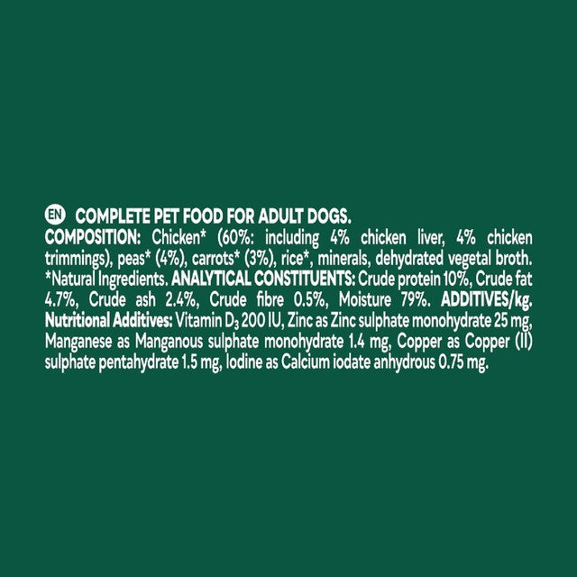 Natures Menu chicken and vegetable dog food pouches 8x300g, imported from the UK