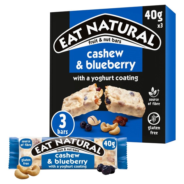 Eat Natural cashew and blueberry cereal bars 3 x 40g - British product