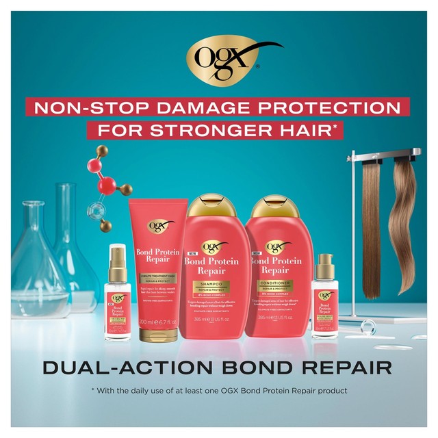 OGX Bond Protein Repair Shampoo 385ml, imported from the UK