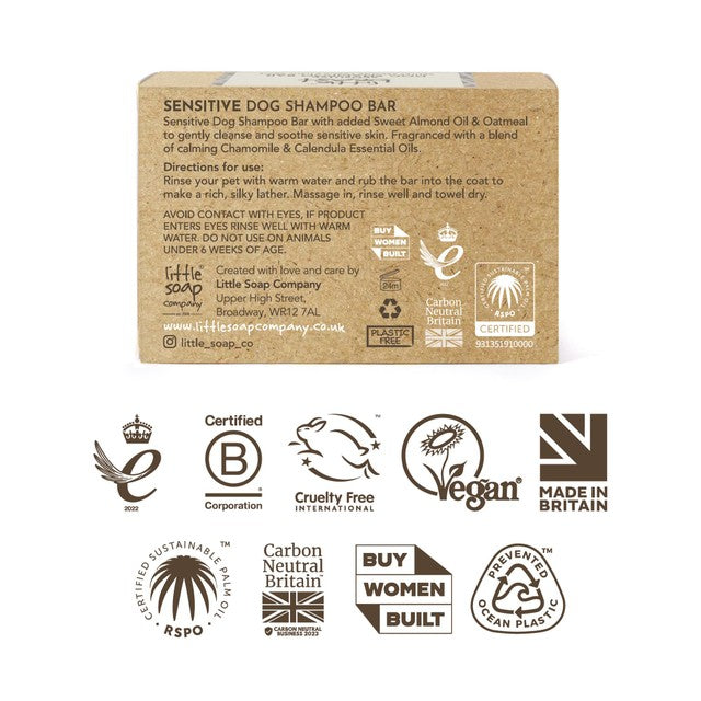 Little Beast organic sensitive dog shampoo bar 100g, UK version
