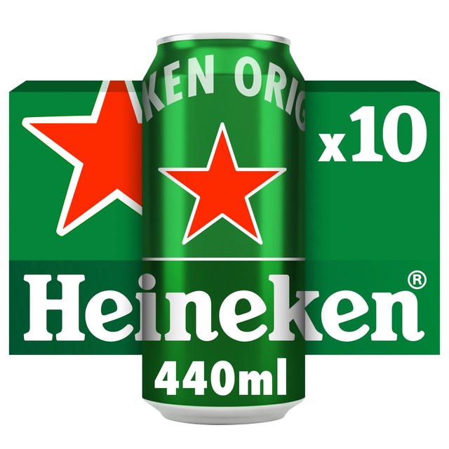 Heineken lager beer 10x440ml cans - British product