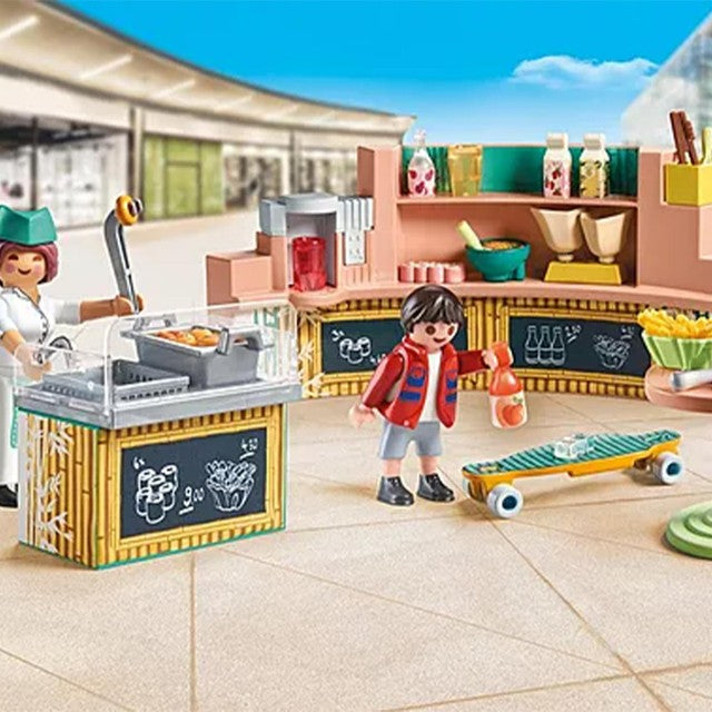Playmobil My Life Food Court toy set, imported from the UK