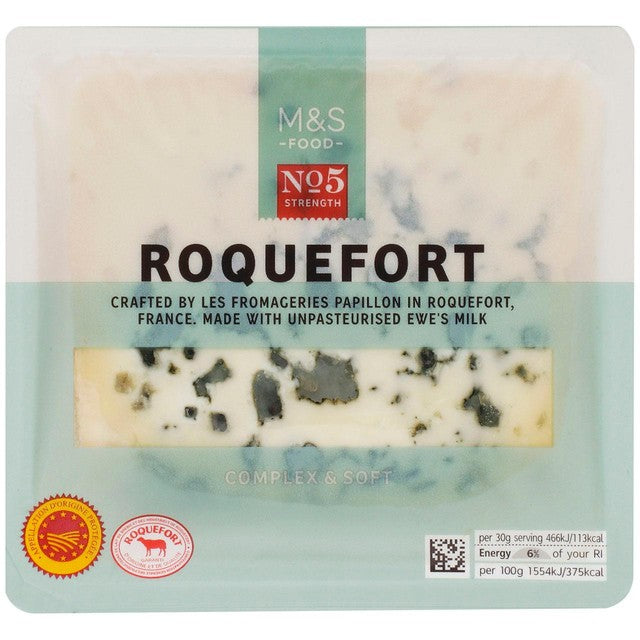 M&S Roquefort blue cheese 100g, imported from the UK