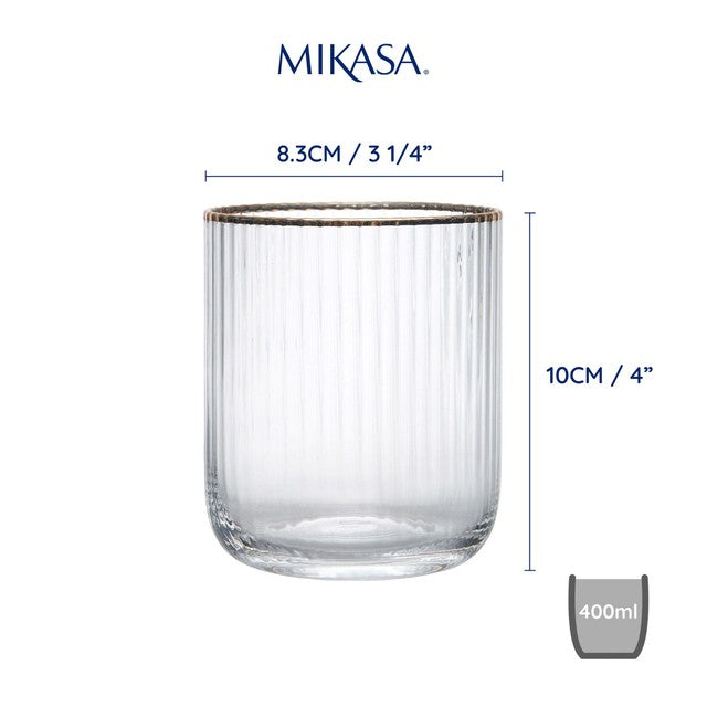Mikasa Sorrento stemless glasses 400ml, imported from the UK