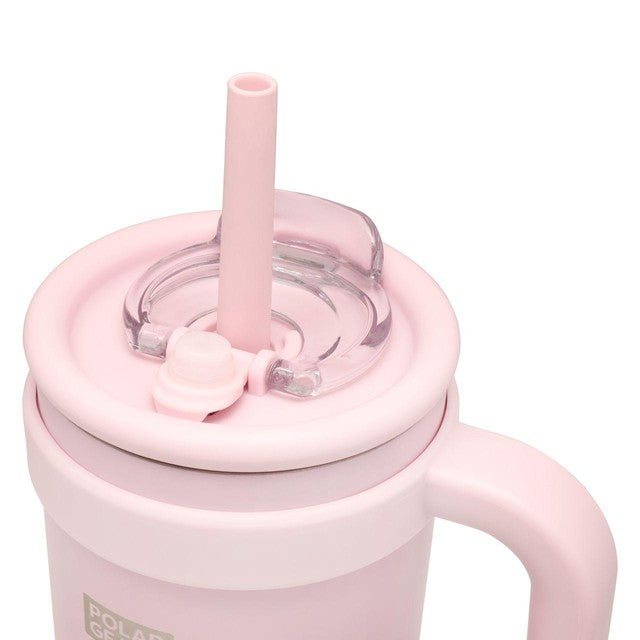Polar Gear Hydra Curve Blush insulated water bottle with straw 1.1L, imported from the UK