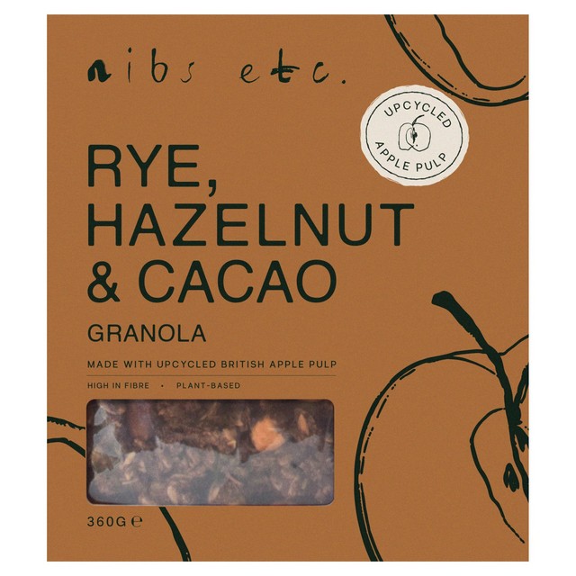 nibs etc. Rye Hazelnut Cacao Granola 360g, imported from the UK