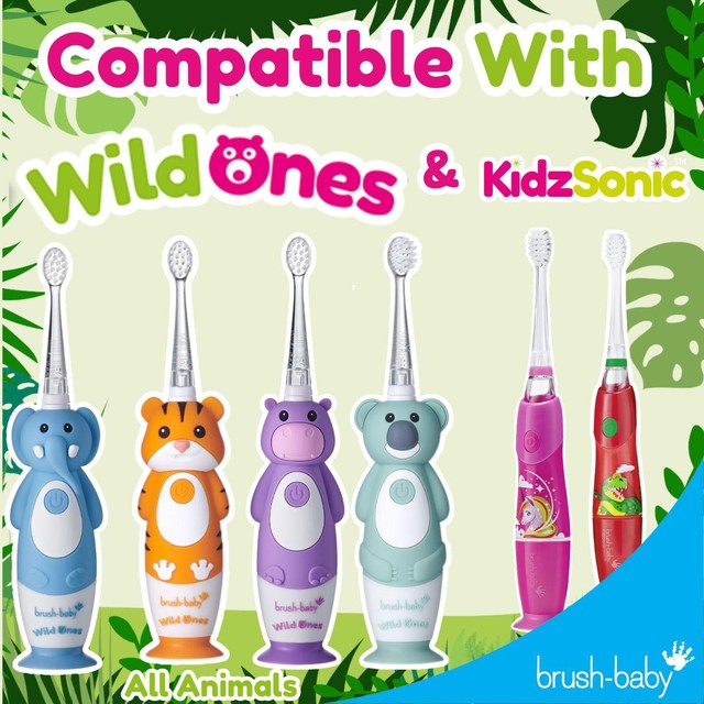Brush-Baby WildOnes replacement brush heads 4 pack - British product
