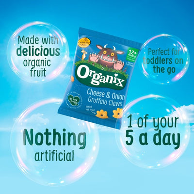 M&S Organix Ost & Løk Gruffalo Klør Bakte Mais Snacks Multipack 4 x 15g - Kjøp online hos McGrocer