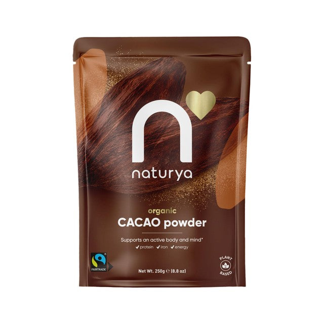 Naturya Organic Fair Trade Cacao Powder 250g, imported from the UK