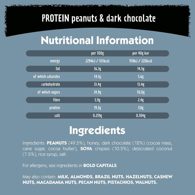 Eat Natural peanut chocolate protein bars 3x40g - British product