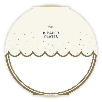 Assiettes en papier blanc M&S 23 cm