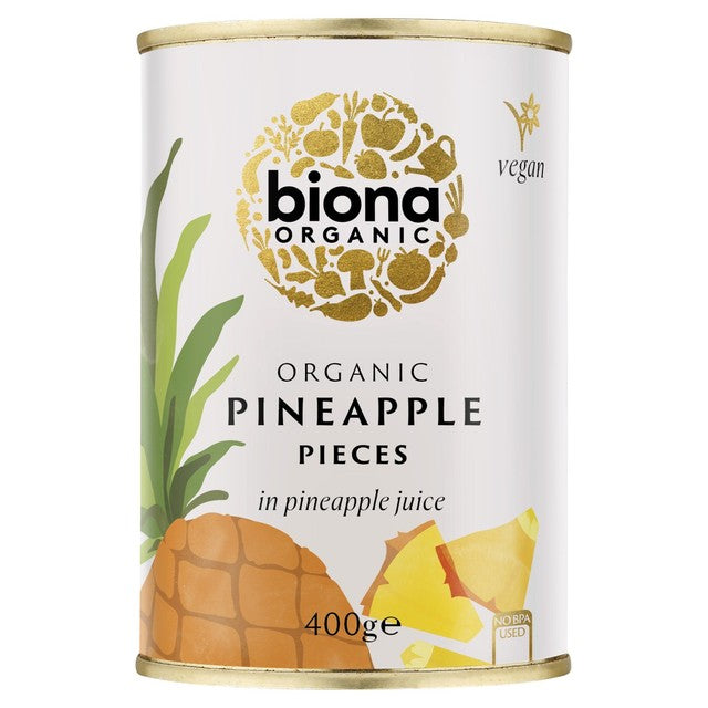 Biona canned pineapple pieces 400g - British product