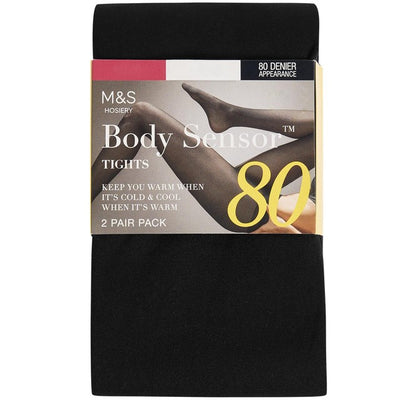 M&S M&S Women's 80 Denier Body Sensor Opaque Tights, Size M, Black- Buy online at McGrocer