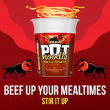 Pot Noodle Beef & Tomato instant noodle pot 90g, imported from the UK