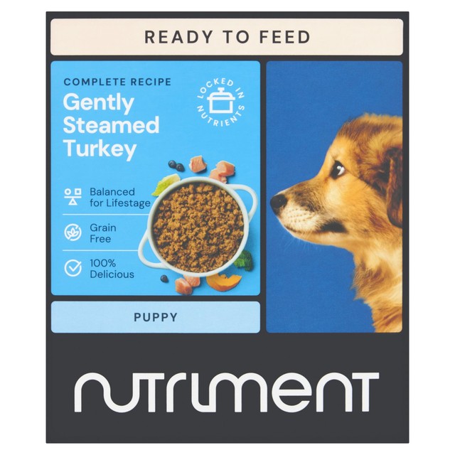 Nutriment Turkey & Beef puppy wet dog food 395g, imported from the UK