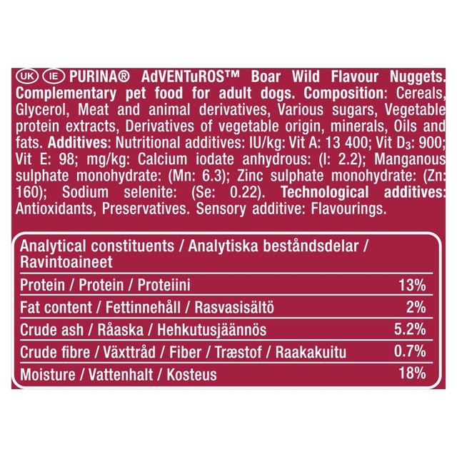 Adventuros Wild Boar Nuggets dog treats 90g - British product