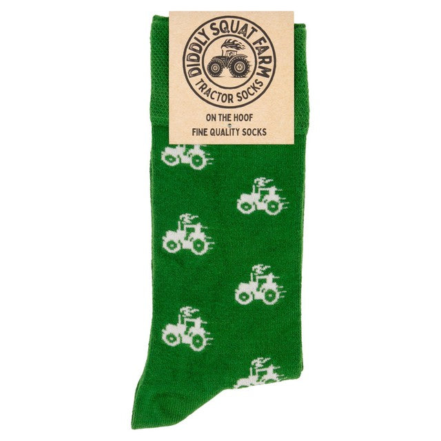 Diddly Squat Farm green tractor socks one size (British brand)