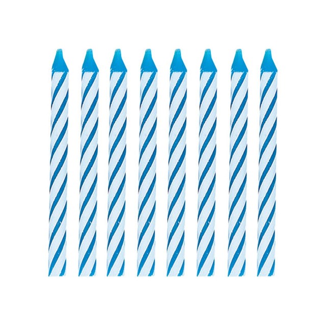 Unique Party blue spiral birthday candles pack of 24 - British product