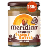 Meridian crunchy no added salt peanut butter 280g, imported from the UK