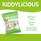 Kiddylicious Apple & Carrot Melty Buttons baby snacks 5 x 6g, UK version