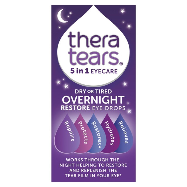 TheraTears 5 in 1 Overnight Eye Drops 10ml (British brand)