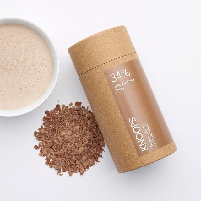 KNOOPS 34% milk hot chocolate flakes 250g, UK version
