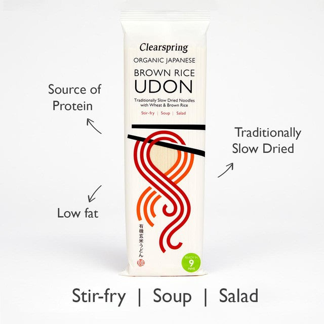 Clearspring Organic Brown Rice Udon Noodles 200g - British product