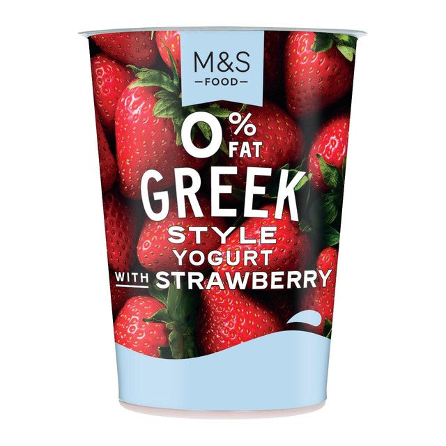 M&S Greek style yogurt with strawberry 450g, imported from the UK
