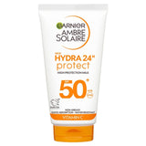 Garnier Ambre Solaire Hydra24 SPF50 sun lotion, imported from the UK