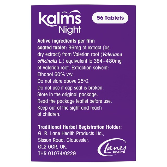Kalms Night herbal sleep aid tablets, UK version