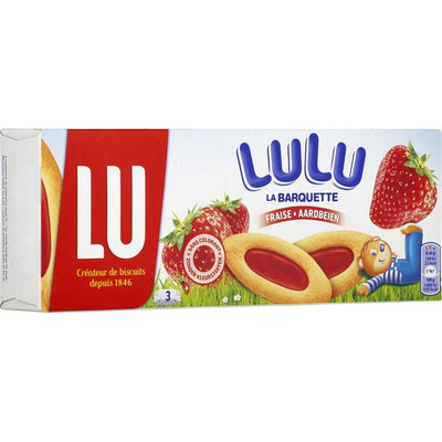 M&S Lu Strawberry Barquette Strawberry Filled Sponge Biscuits 120g- Buy online at McGrocer