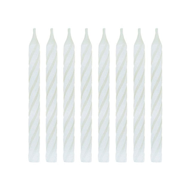 Unique Party white spiral birthday candles 24 pack (British brand)