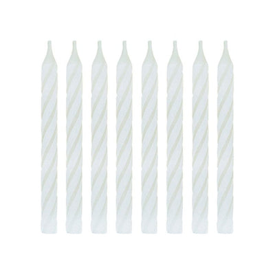 M&S Unique Party White Spiral Birthday Candles 24 Pack- Buy online at McGrocer
