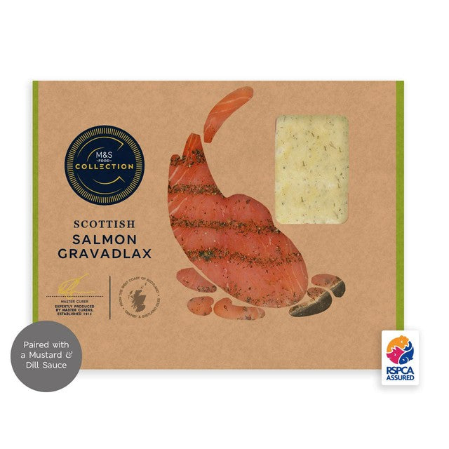 M&S Scottish Salmon Gravadlax 140g, imported from the UK
