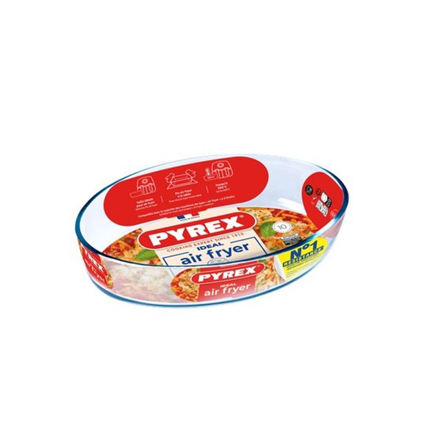 Pyrex oval air fryer dish 21x13cm, imported from the UK