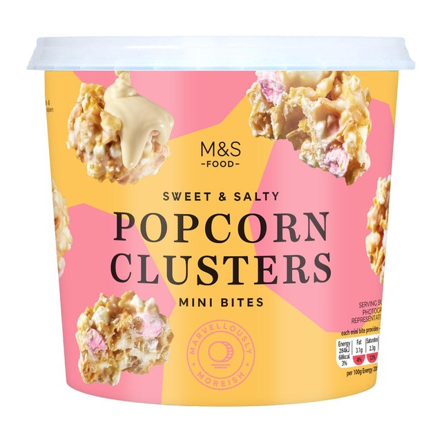 M&S Sweet & Salty Popcorn Clusters mini bites tub, UK version