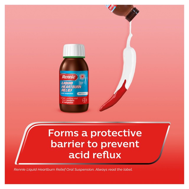 Rennie liquid heartburn relief oral suspension 250ml, imported from the UK