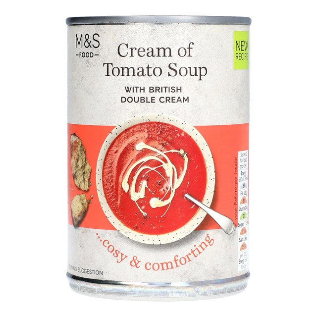 M&S cream of tomato soup 400g, imported from the UK