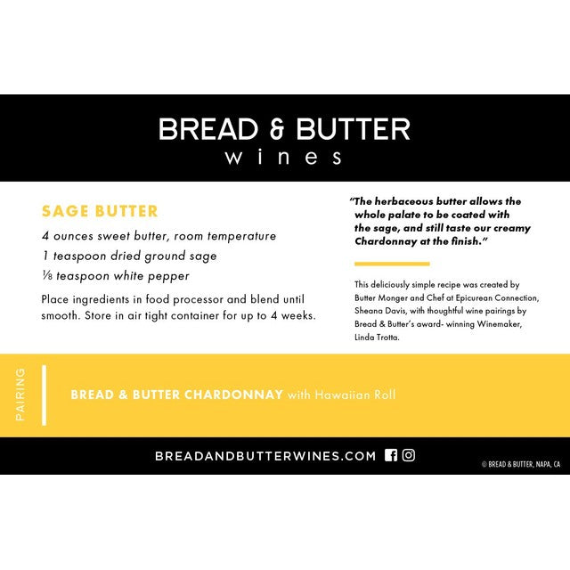 Bread & Butter Chardonnay white wine 75cl - British product