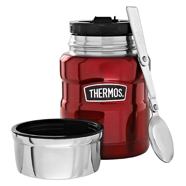 Thermos Stainless King Food Flask Red 470ml (British brand)
