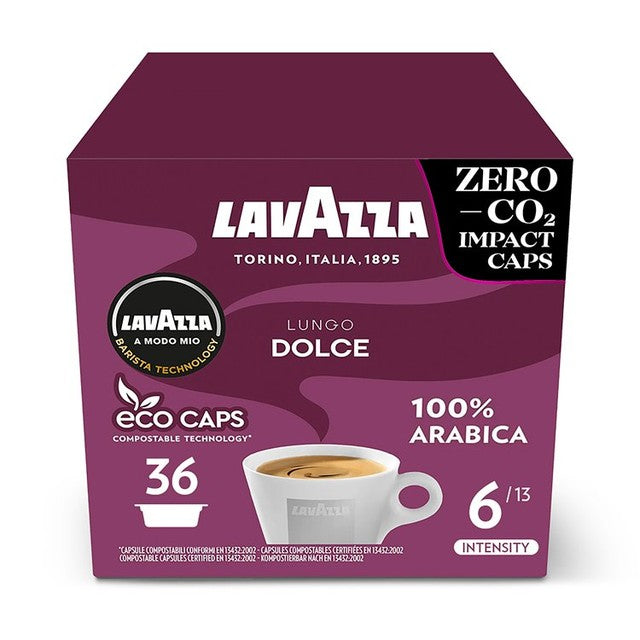 Lavazza coffee capsules Lungo Dolce 36 capsules, UK version