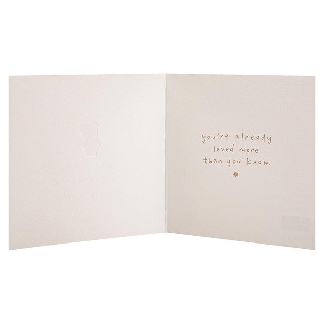 M&S Spencer Bear New Baby Card 15cm x 15cm, imported from the UK