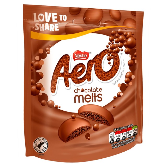 Aero Melts milk chocolate sharing bag 92g - British product