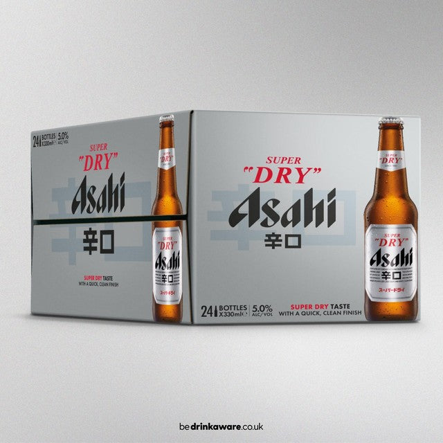 Asahi Super Dry lager 24 x 330ml - British product