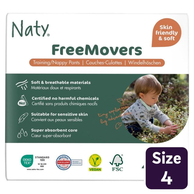 Naty FreeMovers Nappy Pants Size 4 (8-15kg), UK version