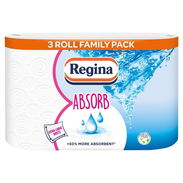 Regina Absorb kitchen roll 3 roll pack, imported from the UK